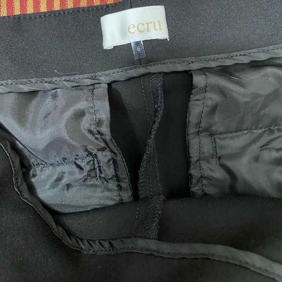 - Ecru Black Pants with Lace Hem size 6 - Picture 6 of 10